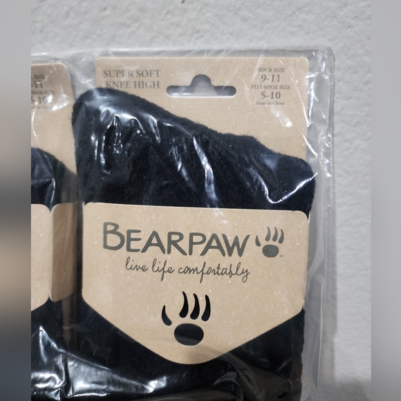 Bearpaw Super Soft Knee High Black Socks NWT 3 Pairs - Picture 2 of 3